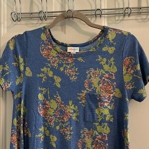 LuLaRoe Blue Floral Carly Dress